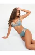 Бюстгальтер ажурный Lasma 29214 FLEUR DE LIS на косточках (Бирюзовый)